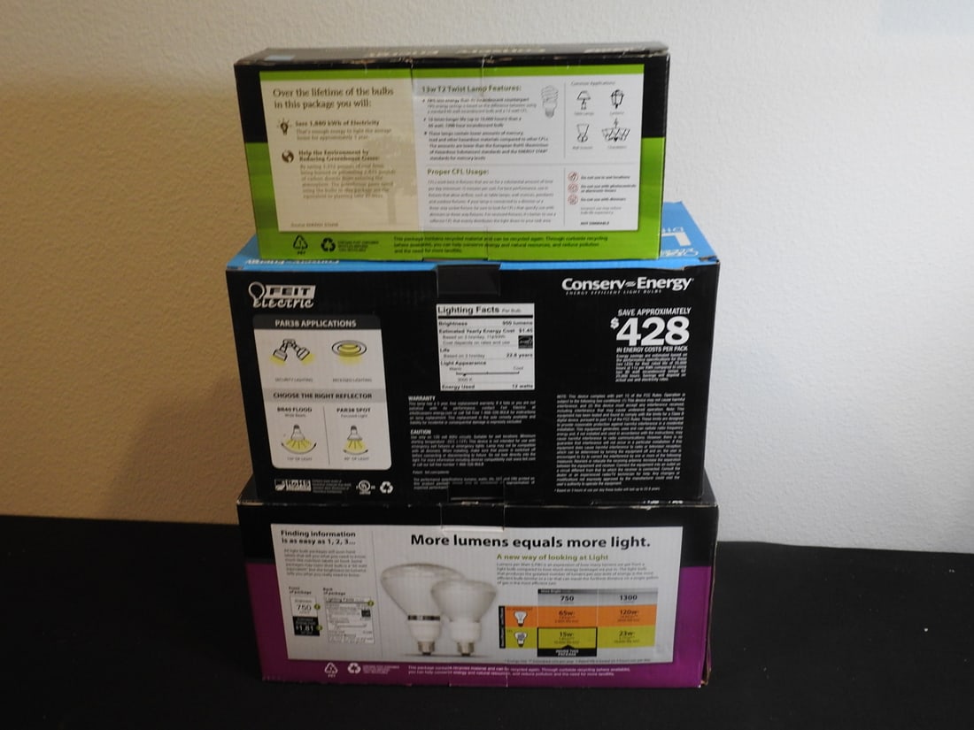 Three Packs of Energy Conserving Light Bulbs - 2