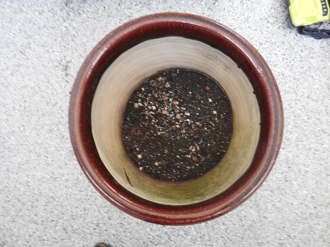 Large Textured Ceramic Planter - 2