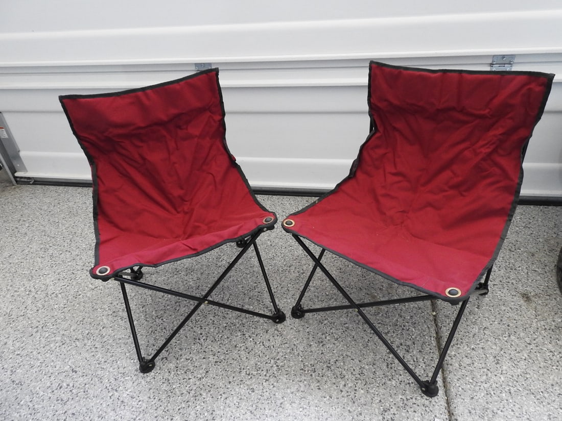 Pair of Red Camping Chairs (1 of 4)