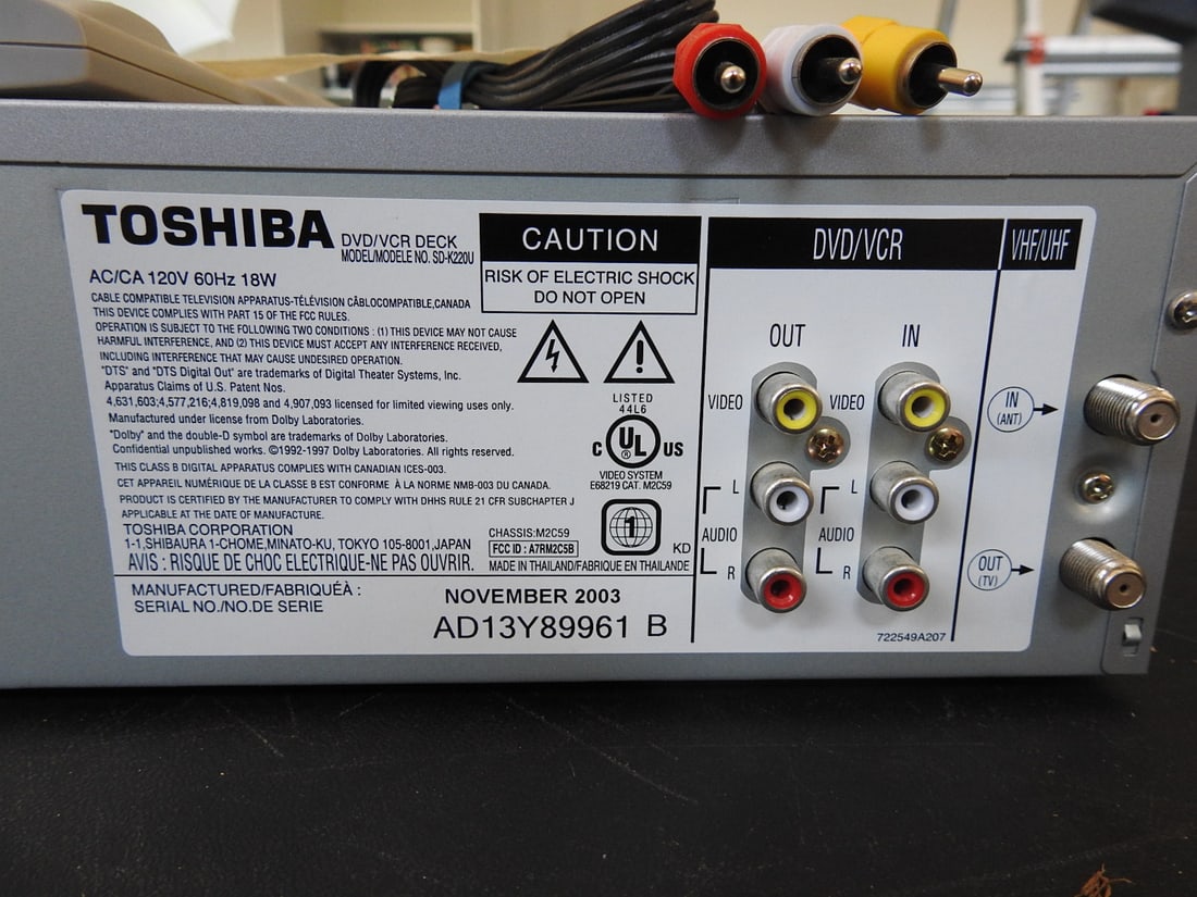 Toshiba SD-K220U DVD/VCR Deck - 4