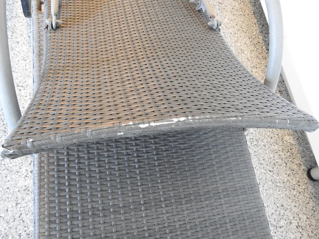 Faux Rattan Lounge Chair with Metal Frame - 4