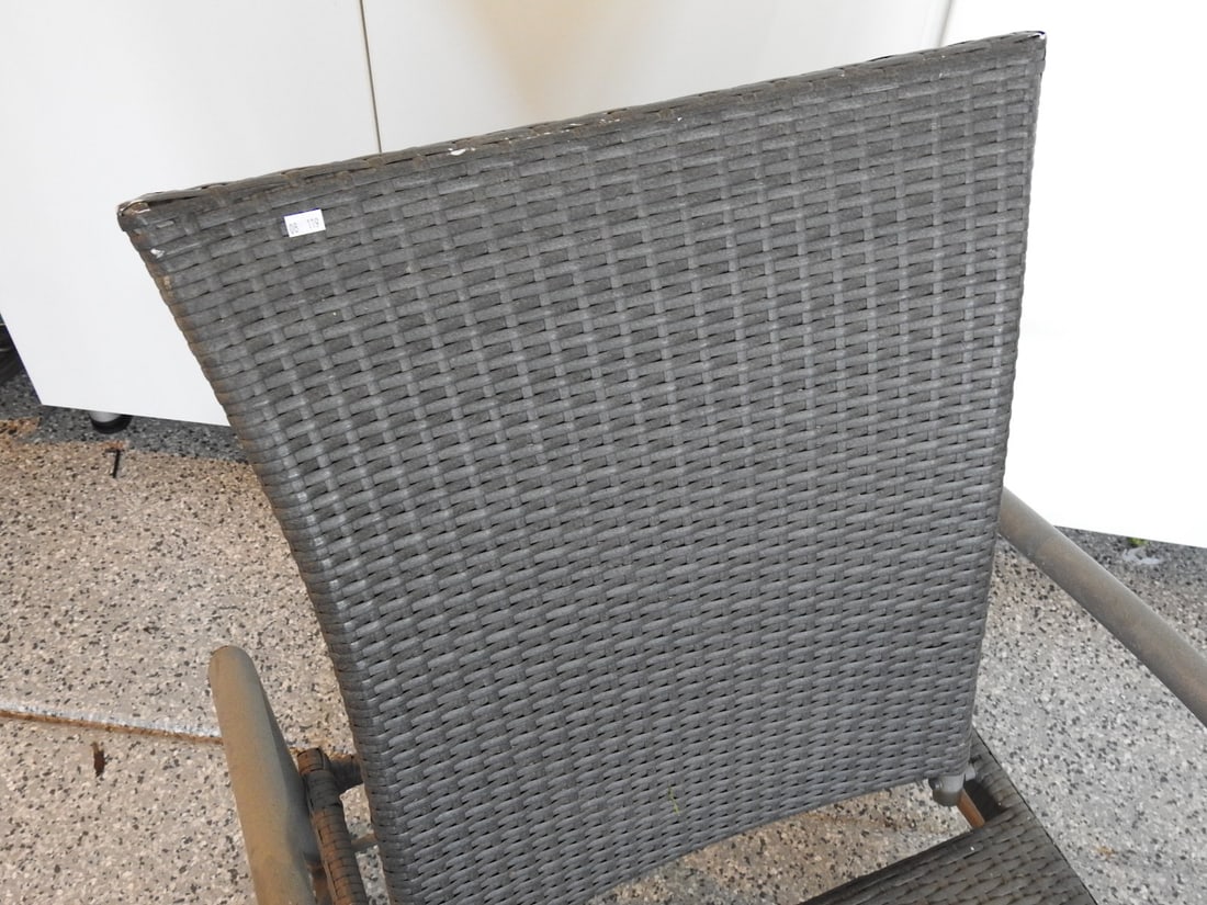 Faux Rattan Lounge Chair with Metal Frame - 6