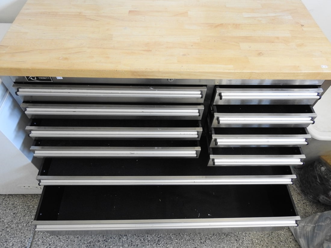 Steel Workbench Tool Chest with Solid Top - 3