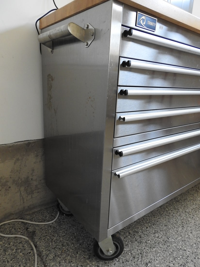 Steel Workbench Tool Chest with Solid Top - 6