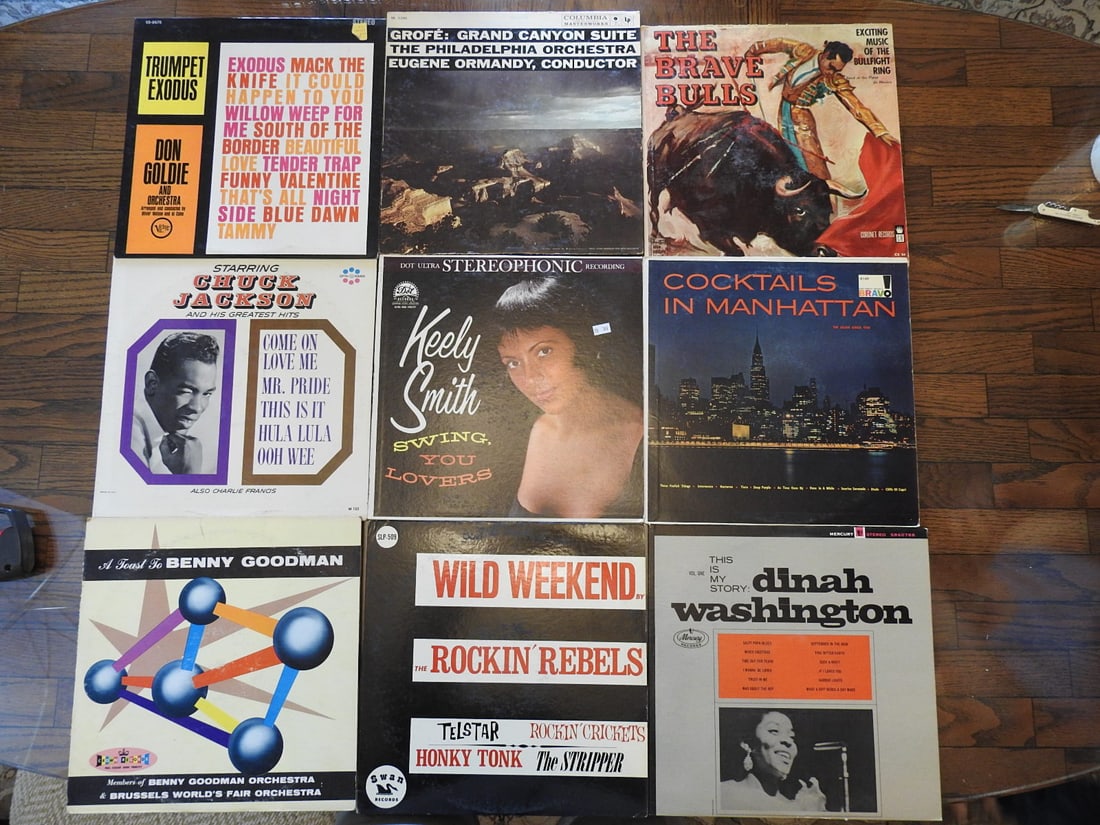 Lot of Nine Assorted Vinyl Records (1 of 1)