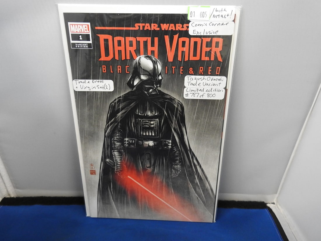 Star Wars: Darth Vader - Black, White & Red #1 Takashi Okazaki Trade Variant: Takashi Okazaki trade variant of Star Wars: Darth Vader - Black, White & Red #1. Hand-numbered limited edition 787/800.