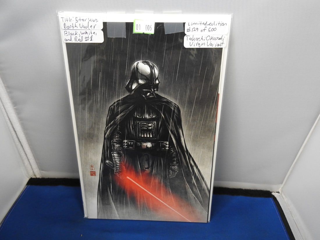 Star Wars: Darth Vader - Black, White & Red #1 Takashi Okazaki Virgin Variant: Takashi Okazaki virgin variant of Star Wars: Darth Vader - Black, White & Red #1. Hand-numbered limited edition 126/600.