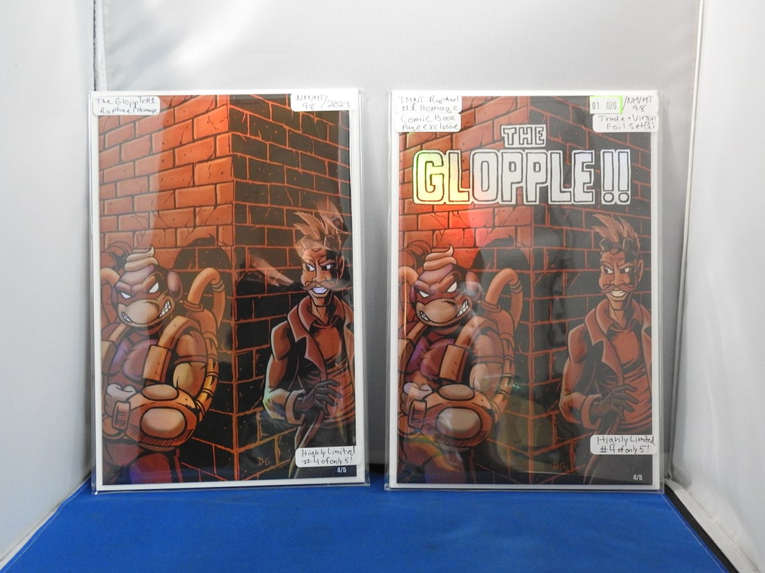 The Glopple!! #1 Matching Trade & Virgin Foil Variant Set - 4/5: Matching trade and virgin foil variant set of The Glopple!! #1, hand-numbered limited edition 4/5.