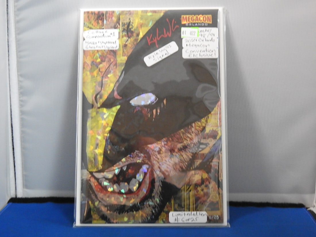 2024 MegaCon Orlando Collage Compendium #1 Shattered Glass Foil Variant - Signed: 2024 MegaCon Orlando convention exclusive Collage Compendium #1 Shattered Glass / mosaic foil variant. Signed and hand-numbered limited edition 6/25.
