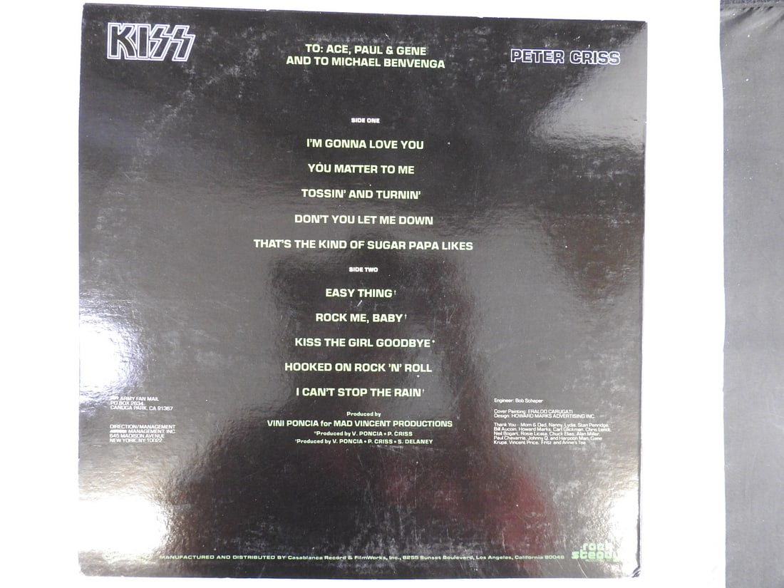 KISS Peter Criss 1978 Solo Vinyl LP - 2