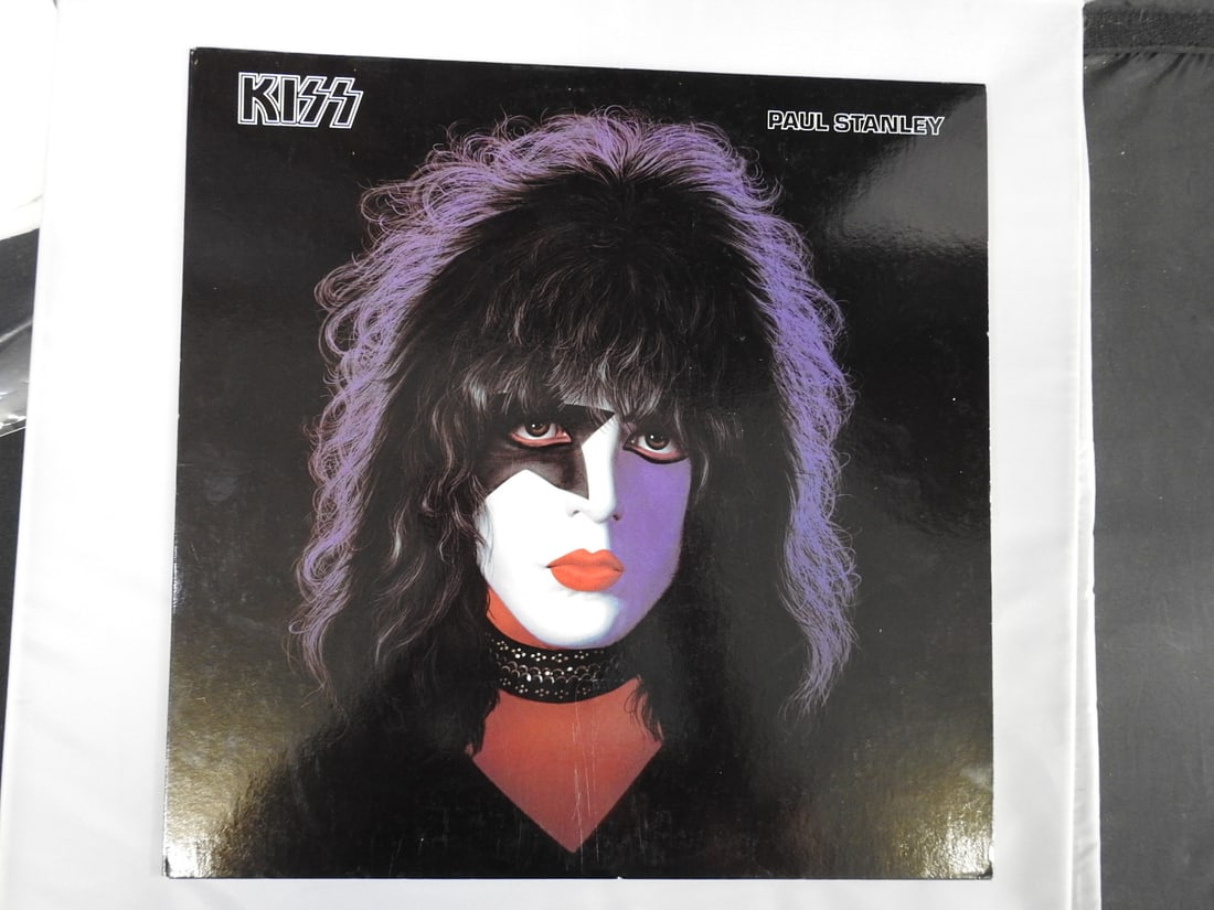 KISS Paul Stanley 1978 Solo Vinyl LP with Poster: Paul Stanley self-titled KISS solo vinyl LP with portrait cover, record, printed inner material and poster as photographed.