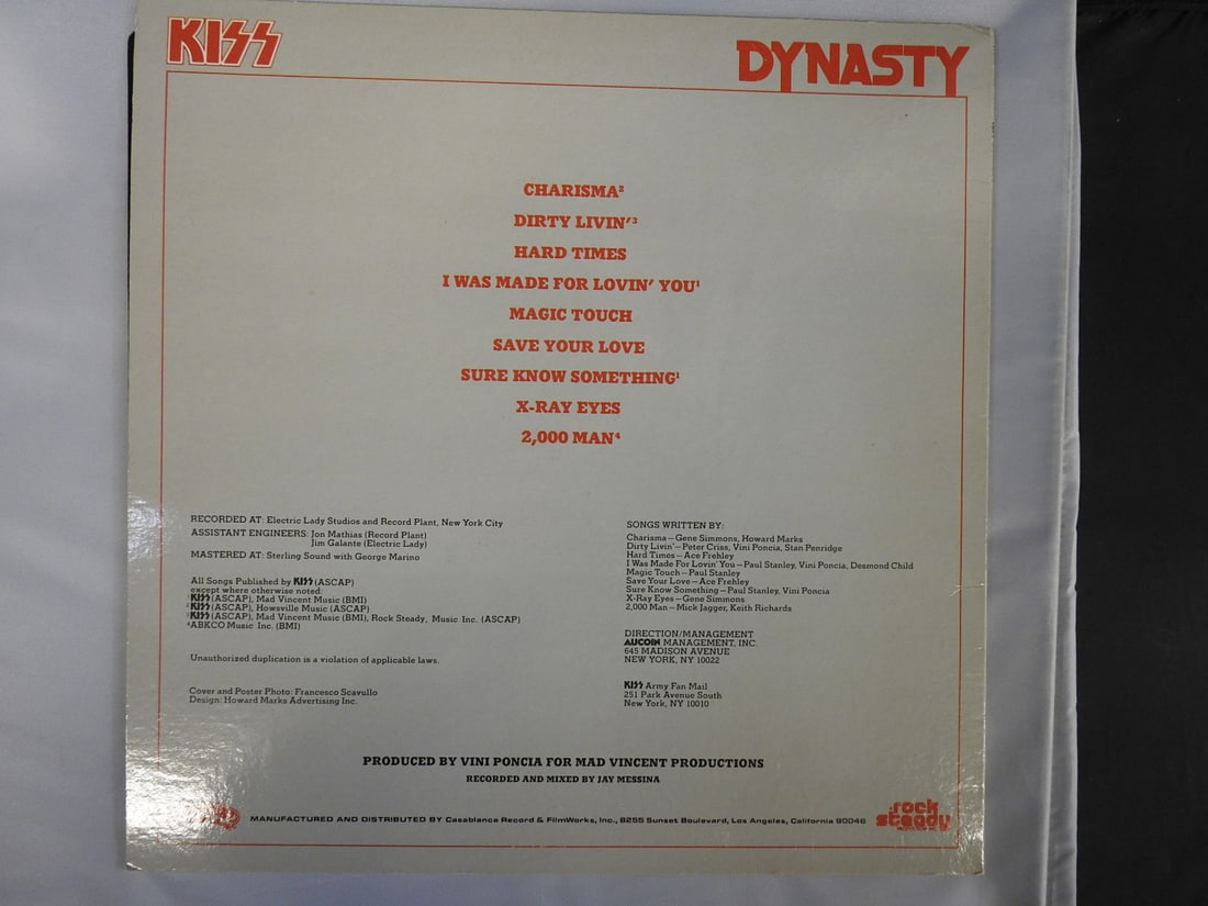 KISS Dynasty Vinyl LP with Inserts - 2