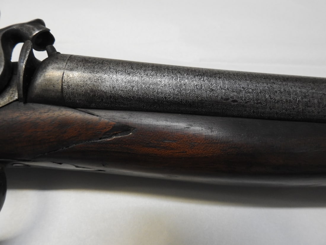 Wm. Moore & Co. London Double-Barrel Percussion Shotgun – Damascus - 4