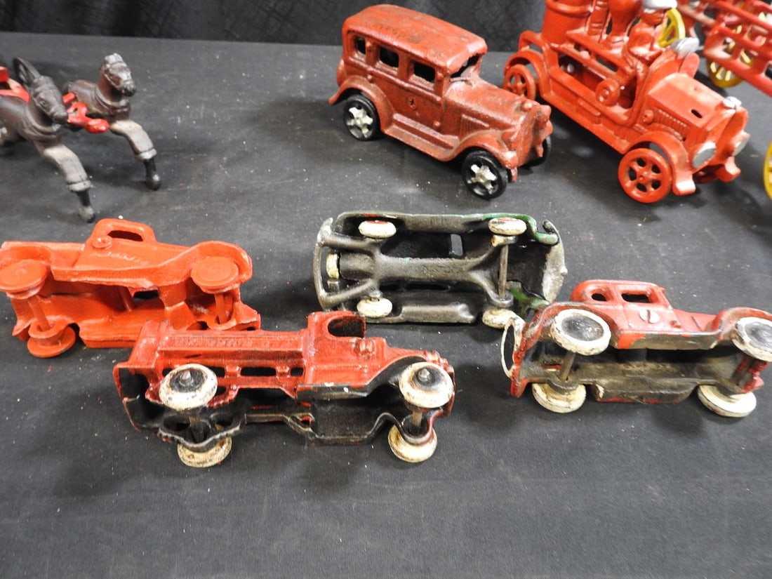 Cast-Metal Firefighting and Automobile Toy Lot - 11