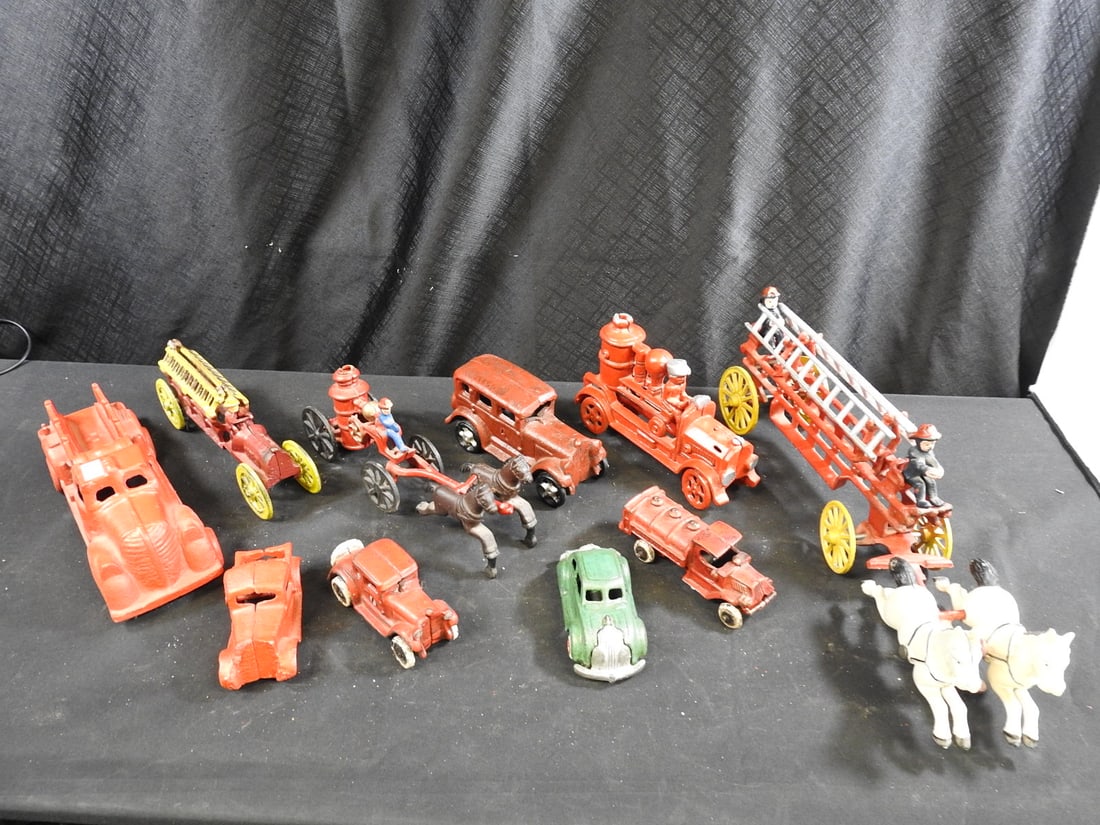 Cast-Metal Firefighting and Automobile Toy Lot (1 of 12)