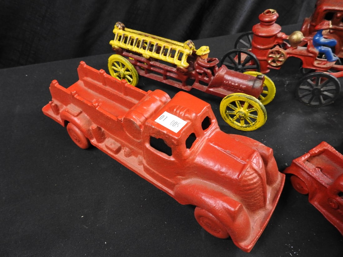 Cast-Metal Firefighting and Automobile Toy Lot - 2