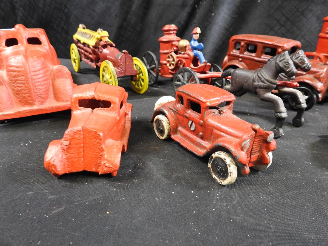 Cast-Metal Firefighting and Automobile Toy Lot - 3