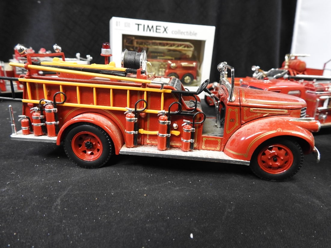Timex Fire Truck Mini-Clock and Model Fire Engines, Lot of 6 - 3