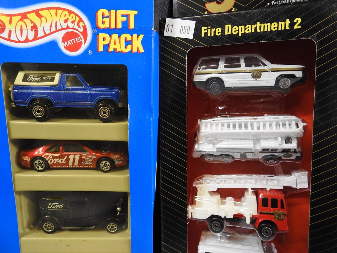 Hot Wheels and Matchbox Ford and Fire Vehicle Gift Packs, Lot of 4 - 2