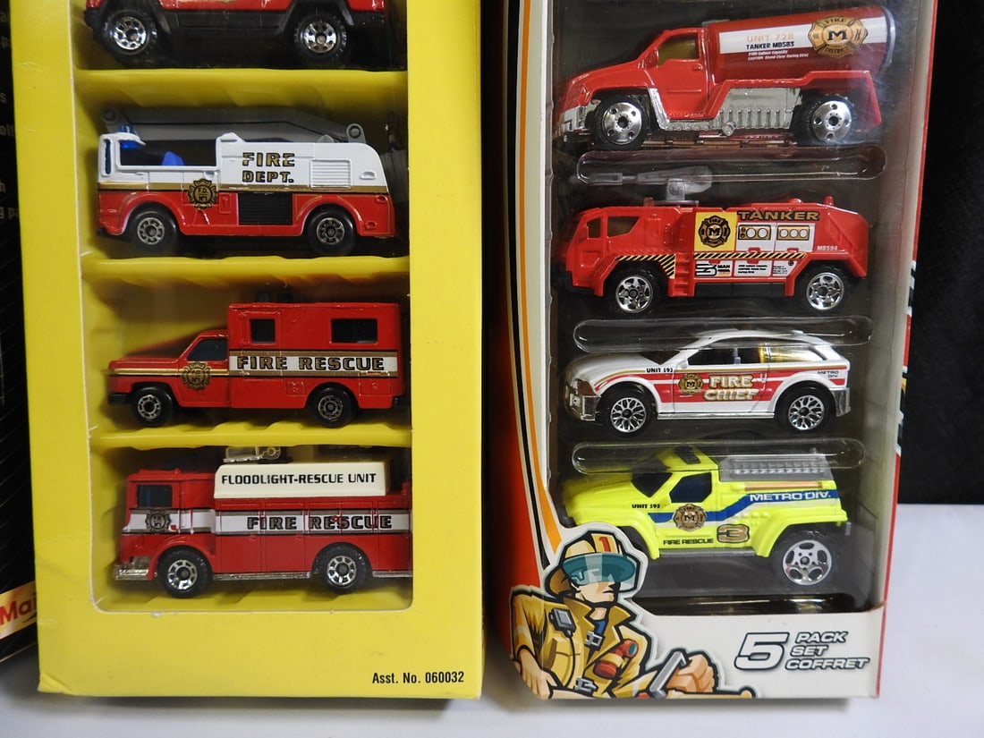 Hot Wheels and Matchbox Ford and Fire Vehicle Gift Packs, Lot of 4 - 5