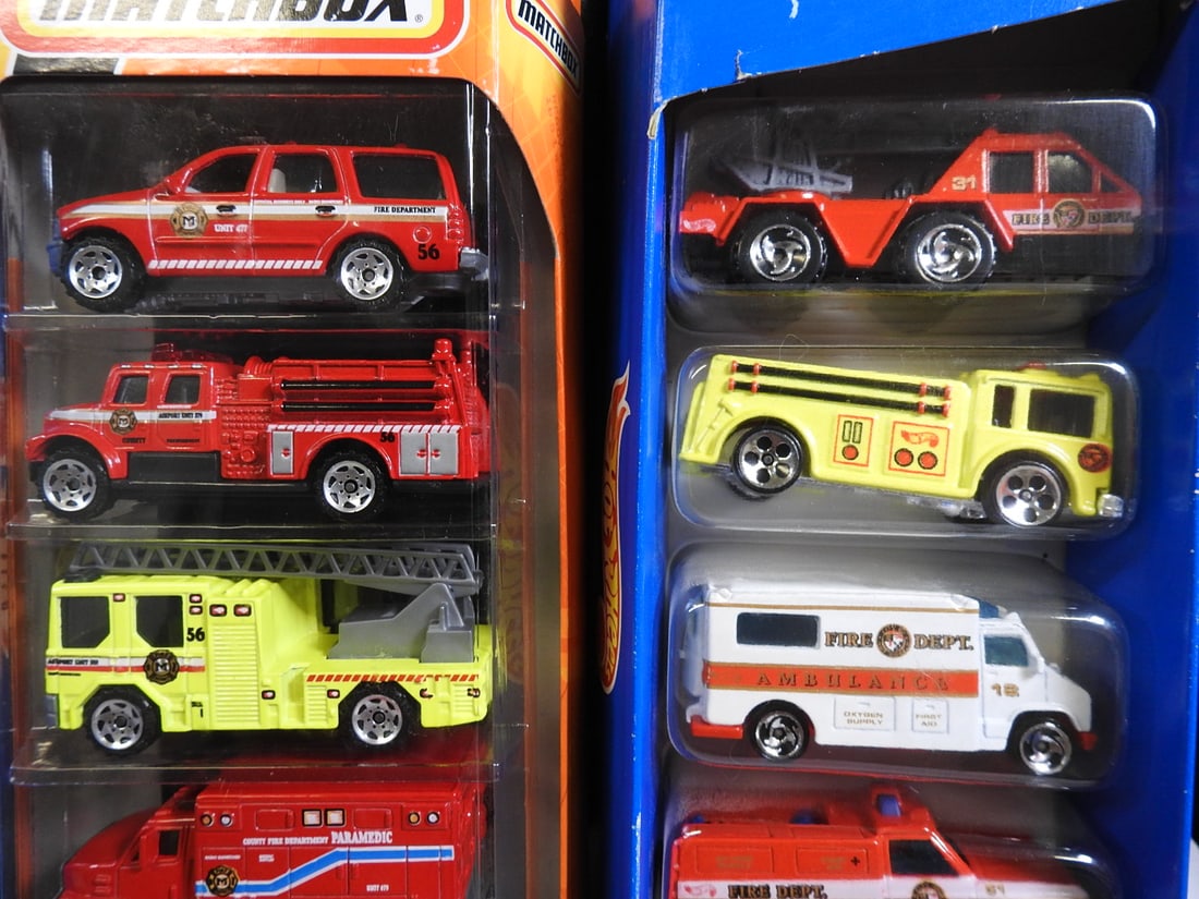Matchbox and Hot Wheels Fire and Rescue Sets, Lot of 4 - 4