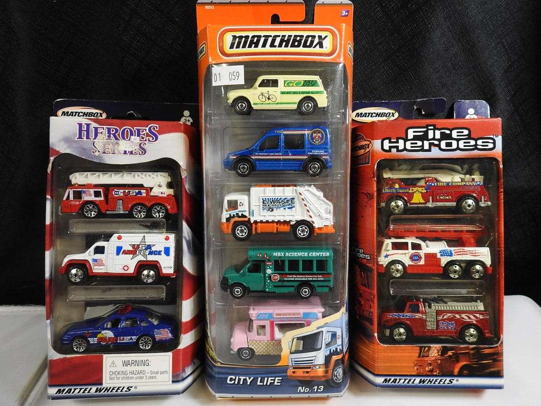 Matchbox Fire Heroes and Emergency Vehicles, Lot of 3 Packs (1 of 2)