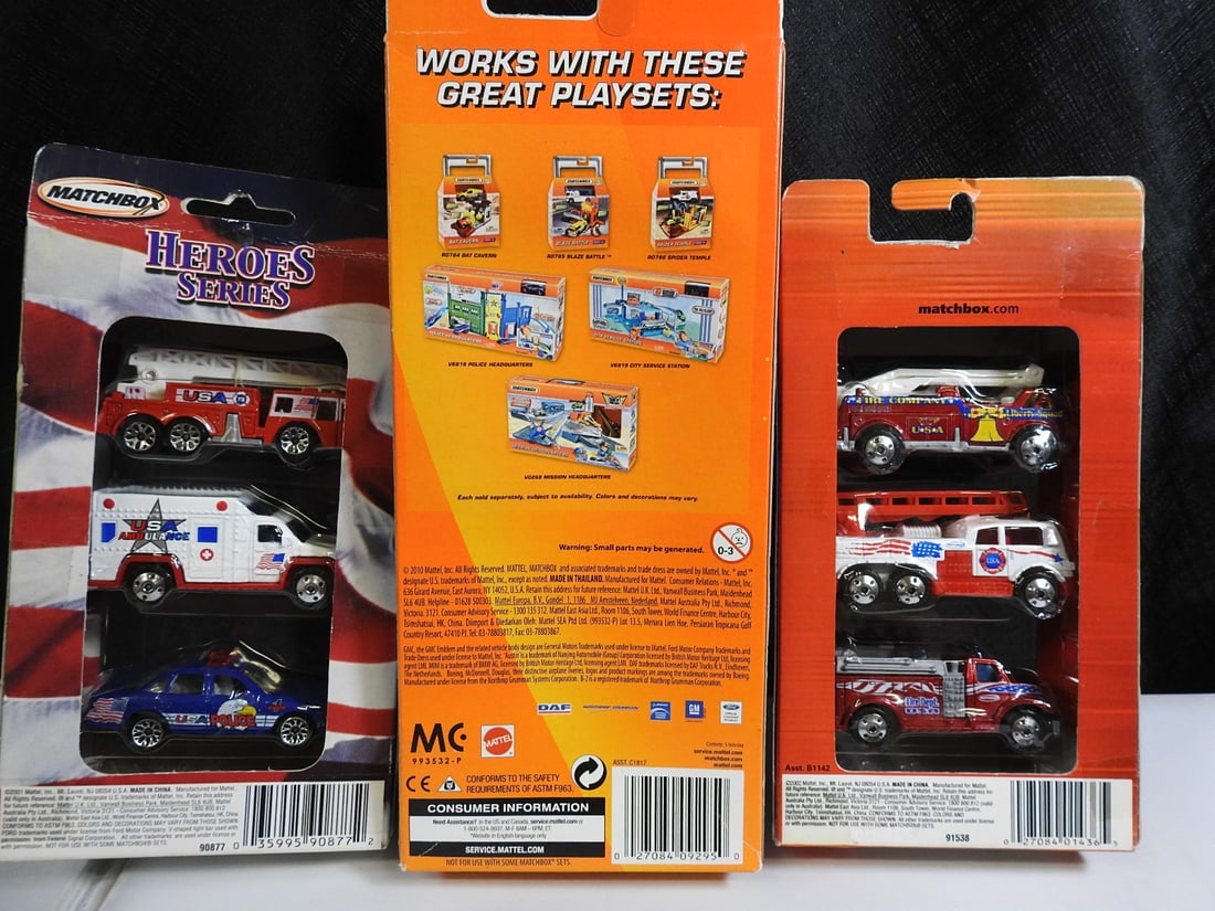 Matchbox Fire Heroes and Emergency Vehicles, Lot of 3 Packs - 2