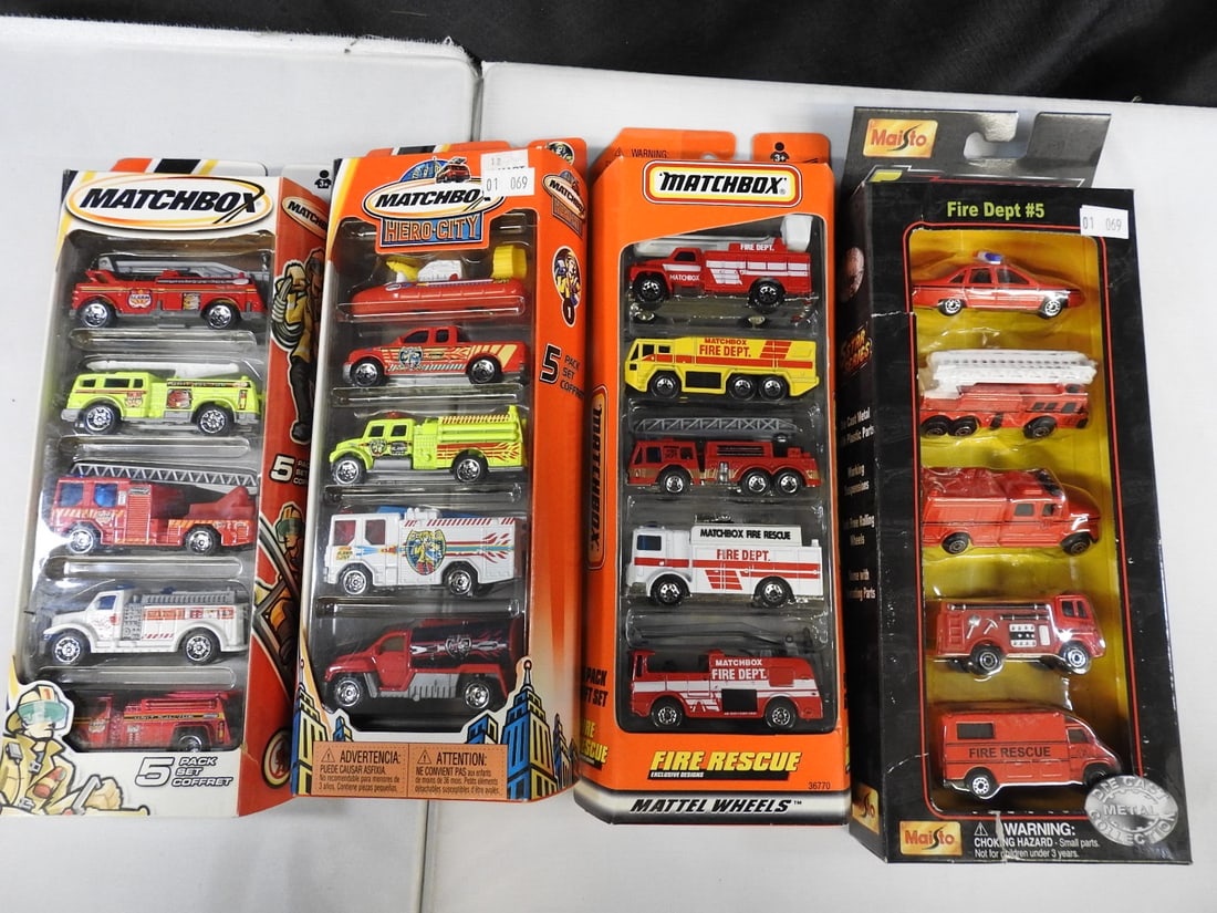 Matchbox and Maisto Fire-Rescue Five-Packs, Lot of 4 (1 of 5)