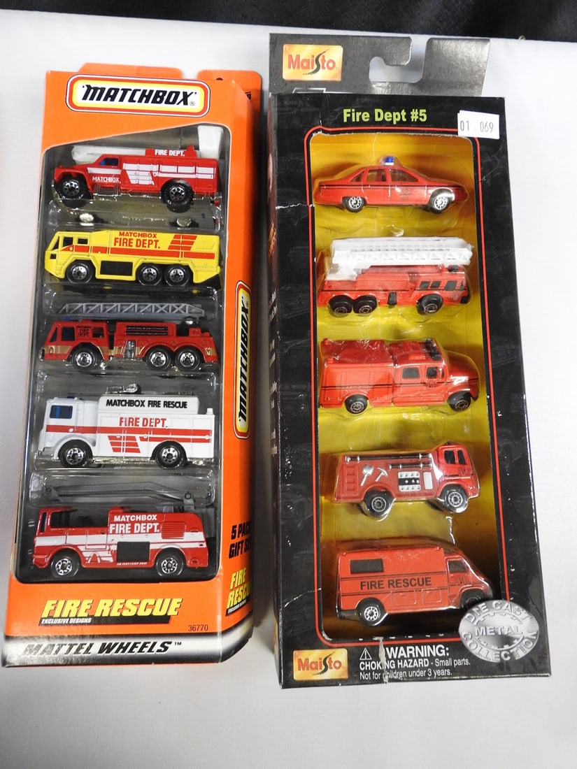 Matchbox and Maisto Fire-Rescue Five-Packs, Lot of 4 - 4