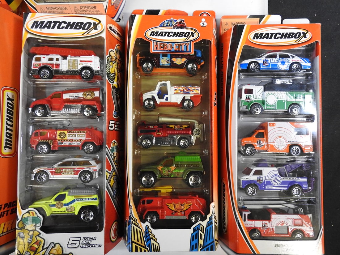 Matchbox Fire and Emergency Five-Packs, Lot of 8 - 3