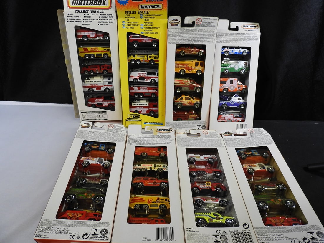 Matchbox Fire and Emergency Five-Packs, Lot of 8 - 5