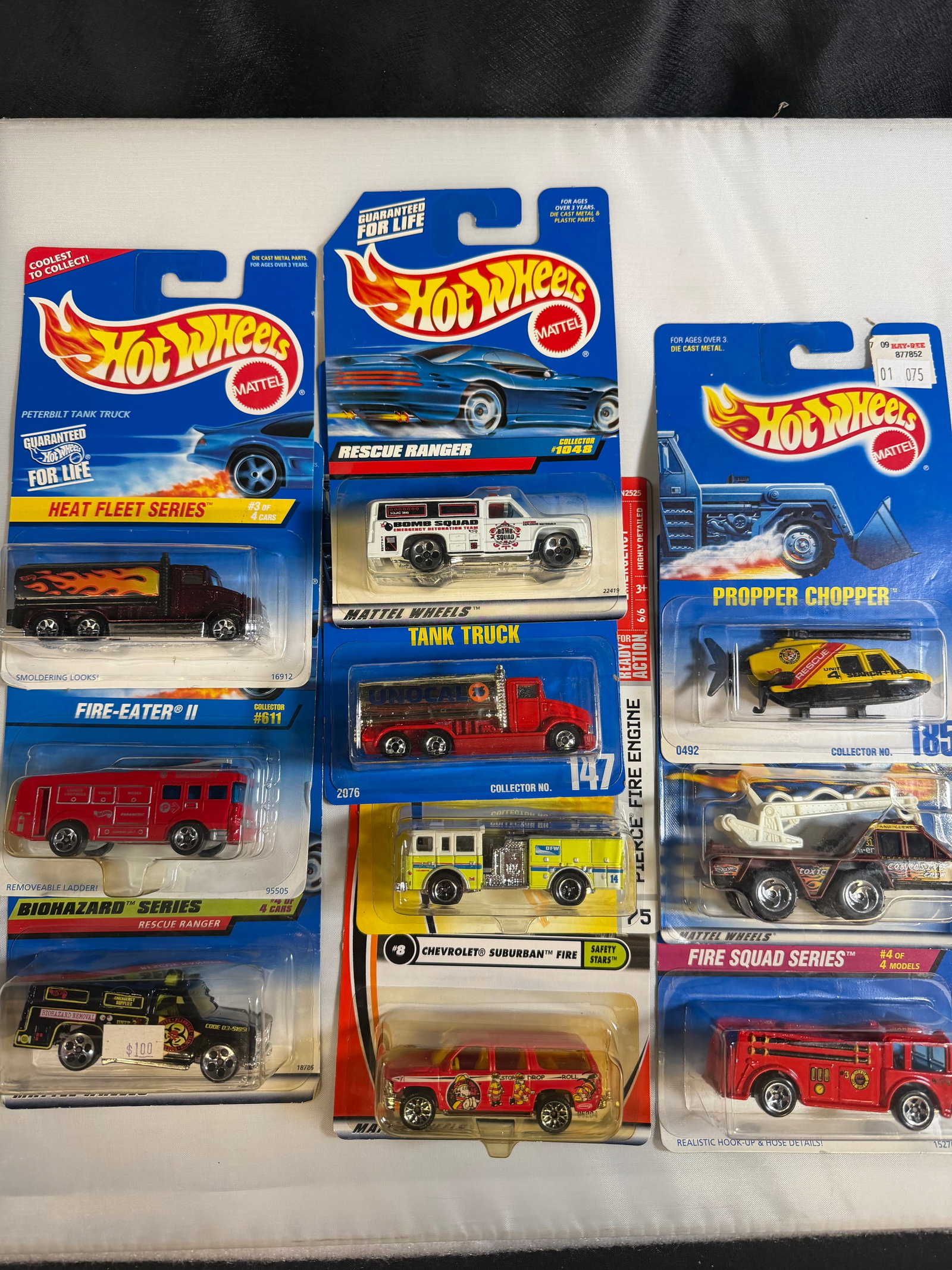 Hot Wheels and Matchbox Carded Fire and Rescue Vehicles, Lot of 10 (1 of 12)