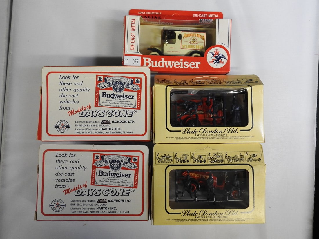 Lledo Days Gone Budweiser and Fire Vehicles, Lot of 6 - 8