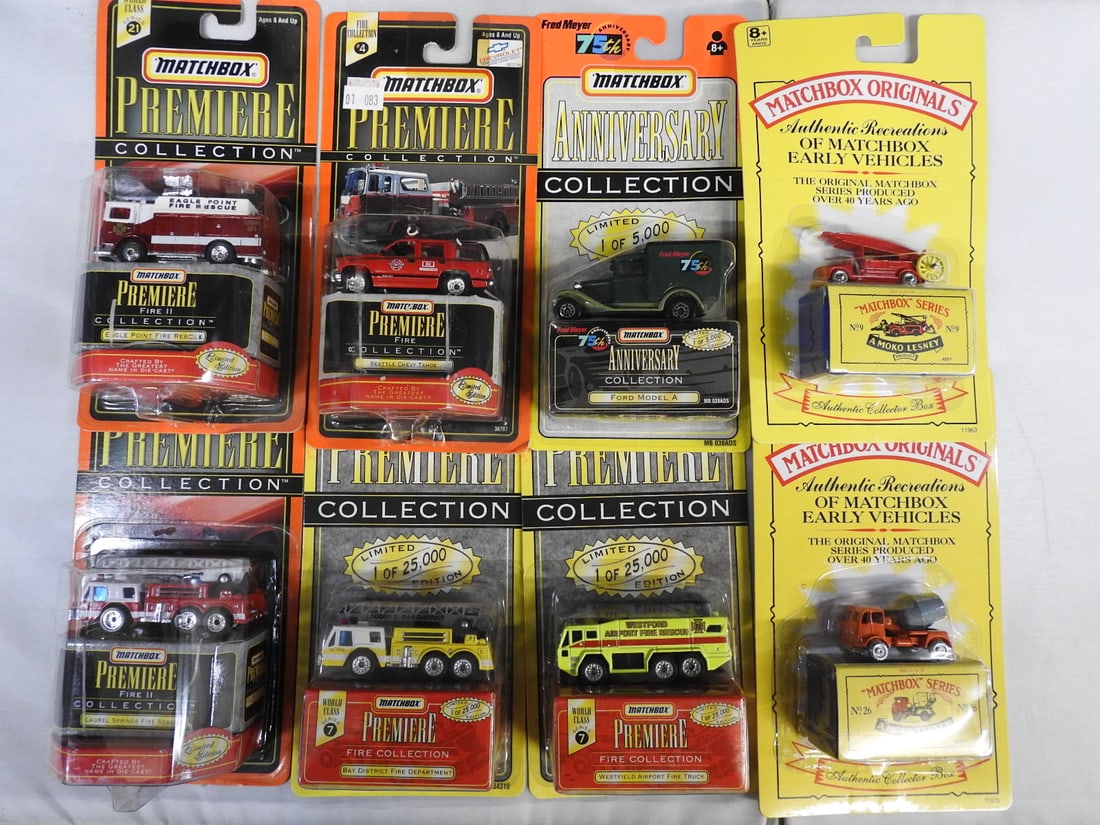 Matchbox Premiere Fire Collection and Originals, Lot of 8 (1 of 9)