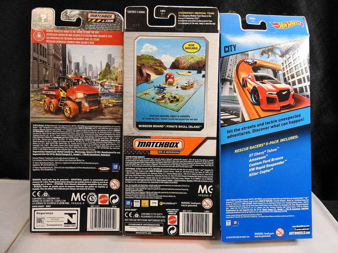 Matchbox, Hot Wheels and King's Toy Emergency Vehicle Sets - 3