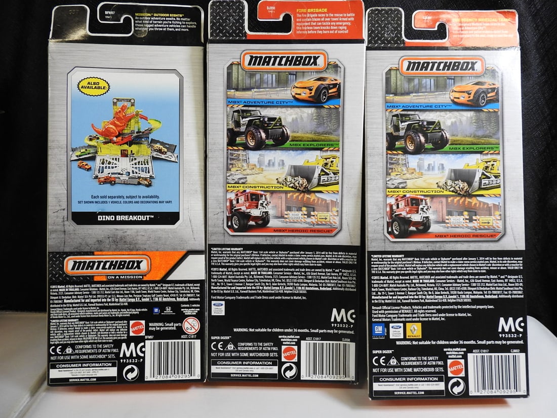 Large Matchbox Fire, Rescue and Mission Force Vehicle Lot - 11