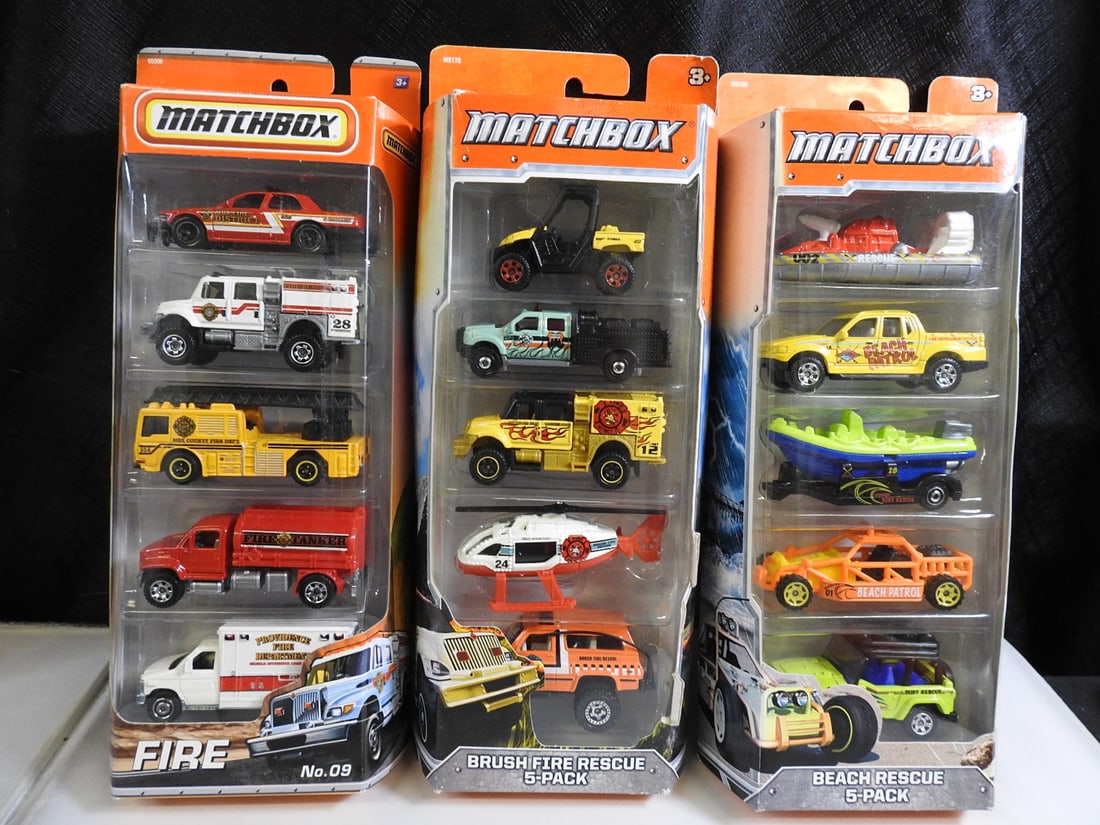 Large Matchbox Fire, Rescue and Mission Force Vehicle Lot - 8