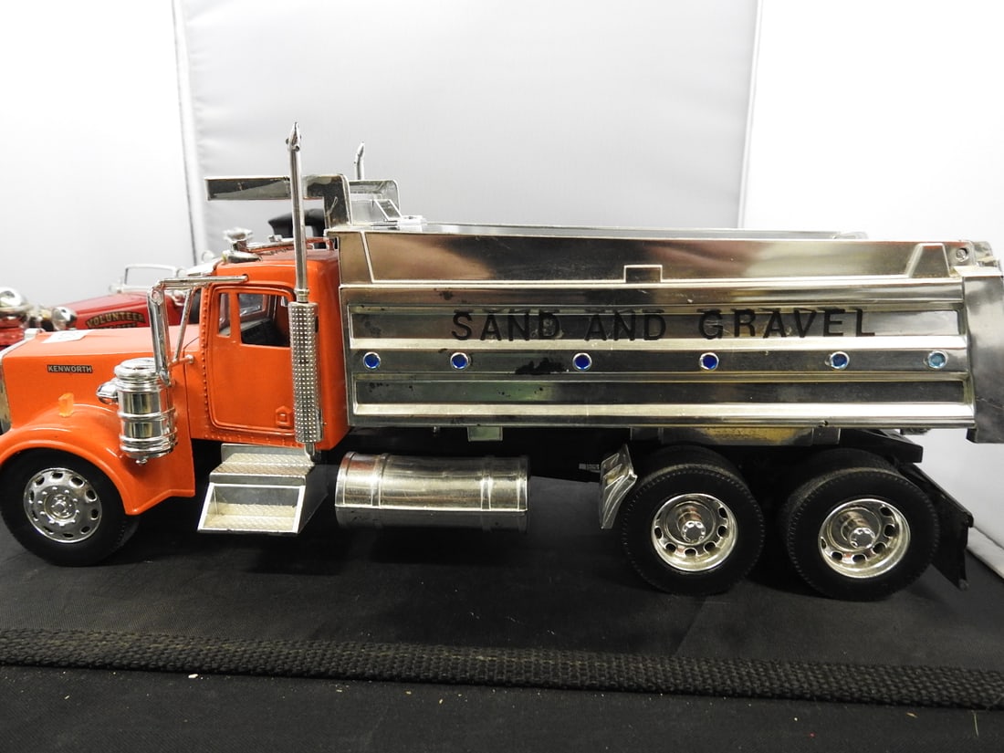 Dump Truck and Vintage Fire Truck Models, Lot of 3 - 3