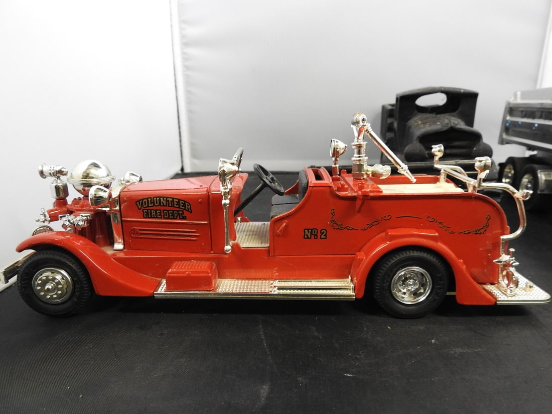 Dump Truck and Vintage Fire Truck Models, Lot of 3 - 5