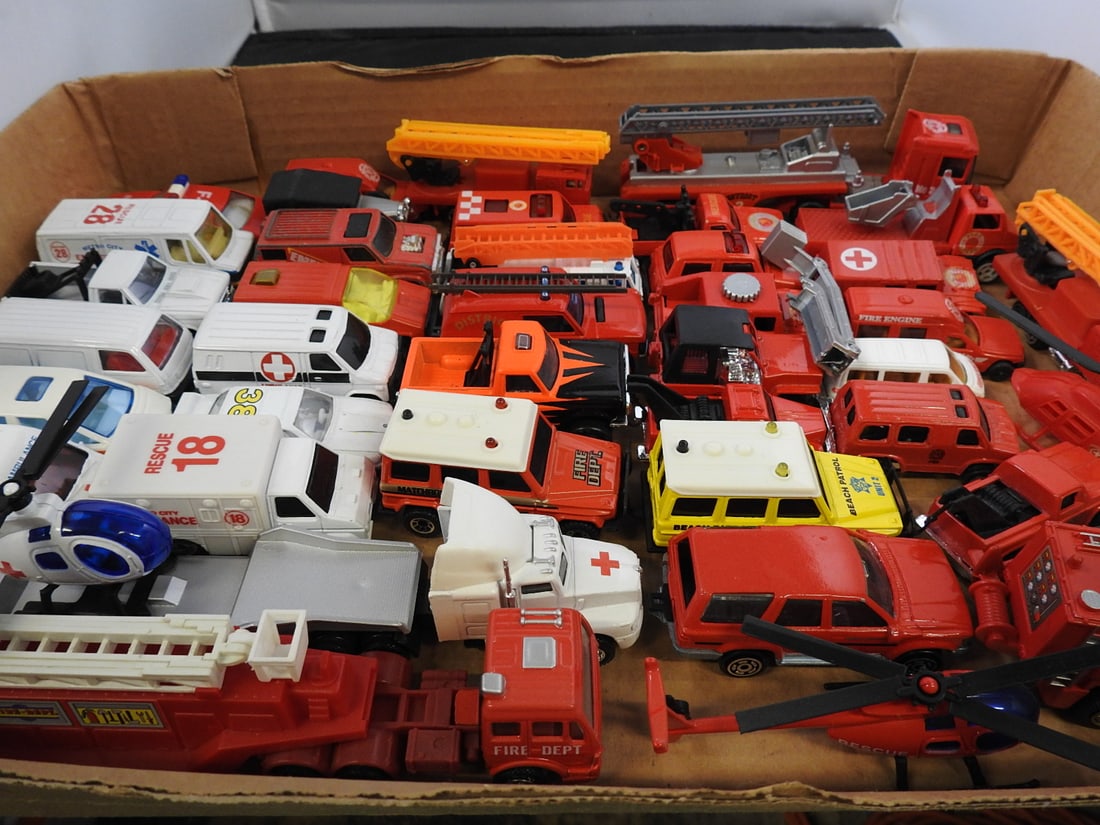 Two Large Fire Trucks with Mini Emergency Vehicle Lot - 3