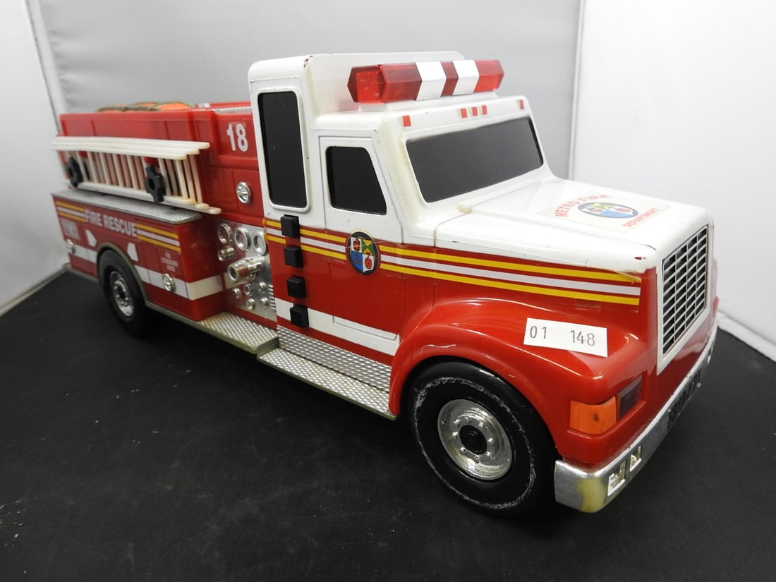 Two Large Plastic Fire Trucks and Loose Fire Vehicle Lot - 2