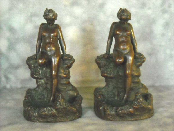 Pair Of Art Nouveau Bronze Book Ends