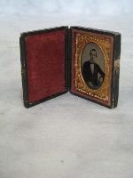 A Daguerreo Type or Tin Type Photo in Case 