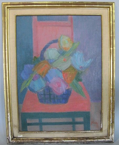 Abstract Painting In Wood Frame Signed Zlowe 