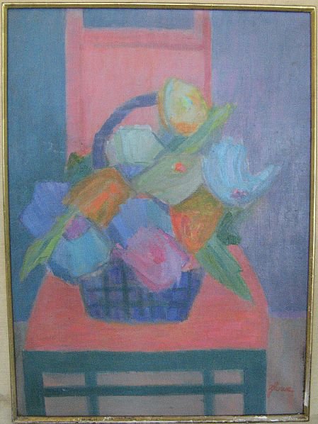 Abstract Painting In Wood Frame Signed Zlowe  - 2