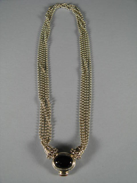 Sterling Silver Necklace With Stone Pendant