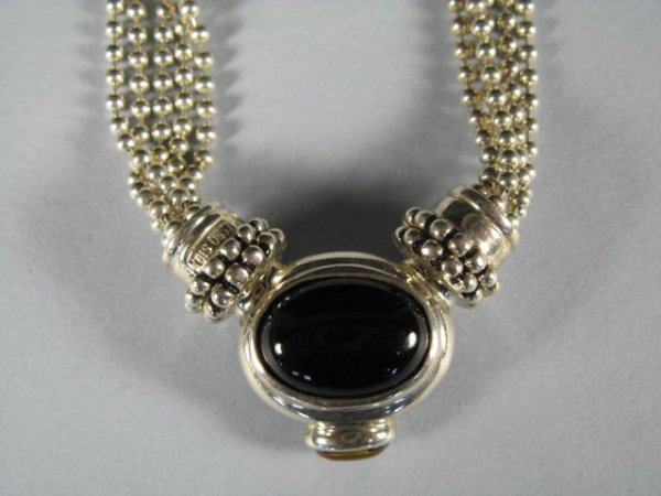 Sterling Silver Necklace With Stone Pendant - 3