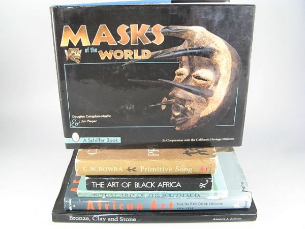 Antique Art Sculpture Reference Reading Books: (a)Primitive Song (b)Ritual Arts Of The South Seas (c)The Art Of Black Africa (d)African Art (e)Masks Of The World (f)Bronze Clay And Art