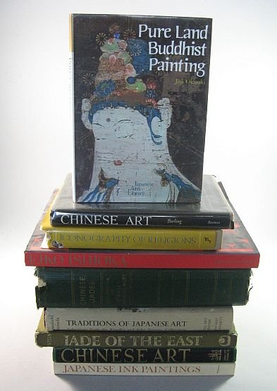 Lot Of 10 Reference & Art Books Chinese, Buddhist: a)Pure Land Buddhist Painting b)Chinese Art c)Iconography Of Religions d)Eiko By Eiko e)The Illustrated Record Of The Stanley Charled Nott Collection Of Chinese Jade f)Traditions Of Japanese Art g)Jad