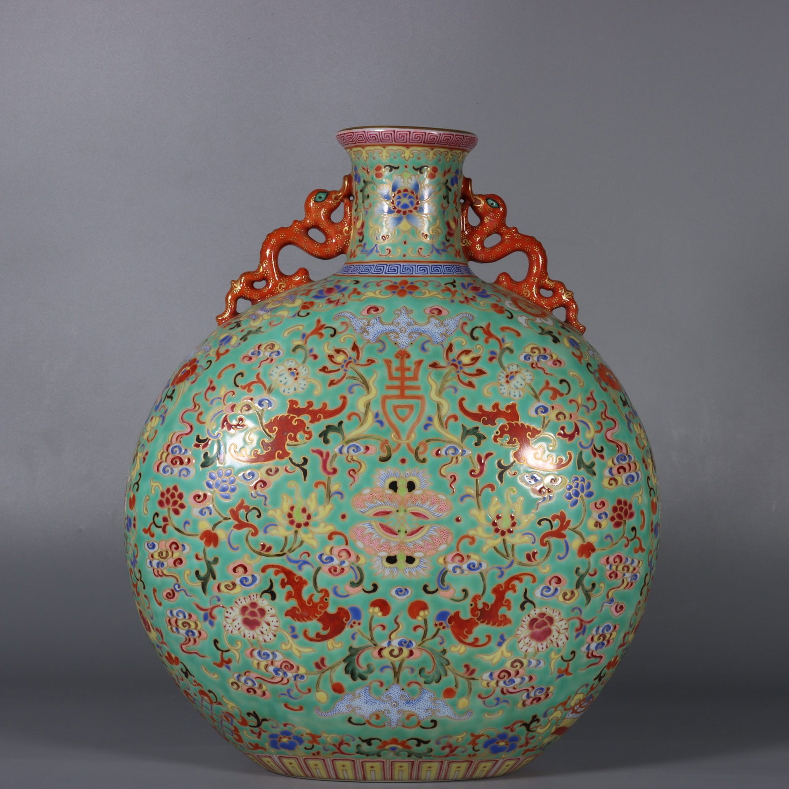 An Exquisite Chinese blue enamel vase with golden lotus branches: Size: Height 31.3 cm - Width 12.5 cm |Materials: Porcelain |Style Dynasty: Qing dynasty |Attributed: qianlong Mark |Object: Chinese Antique